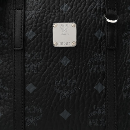 MCM Visetos Mini Aren Top Zip Shopper Tote Black 7 of 9