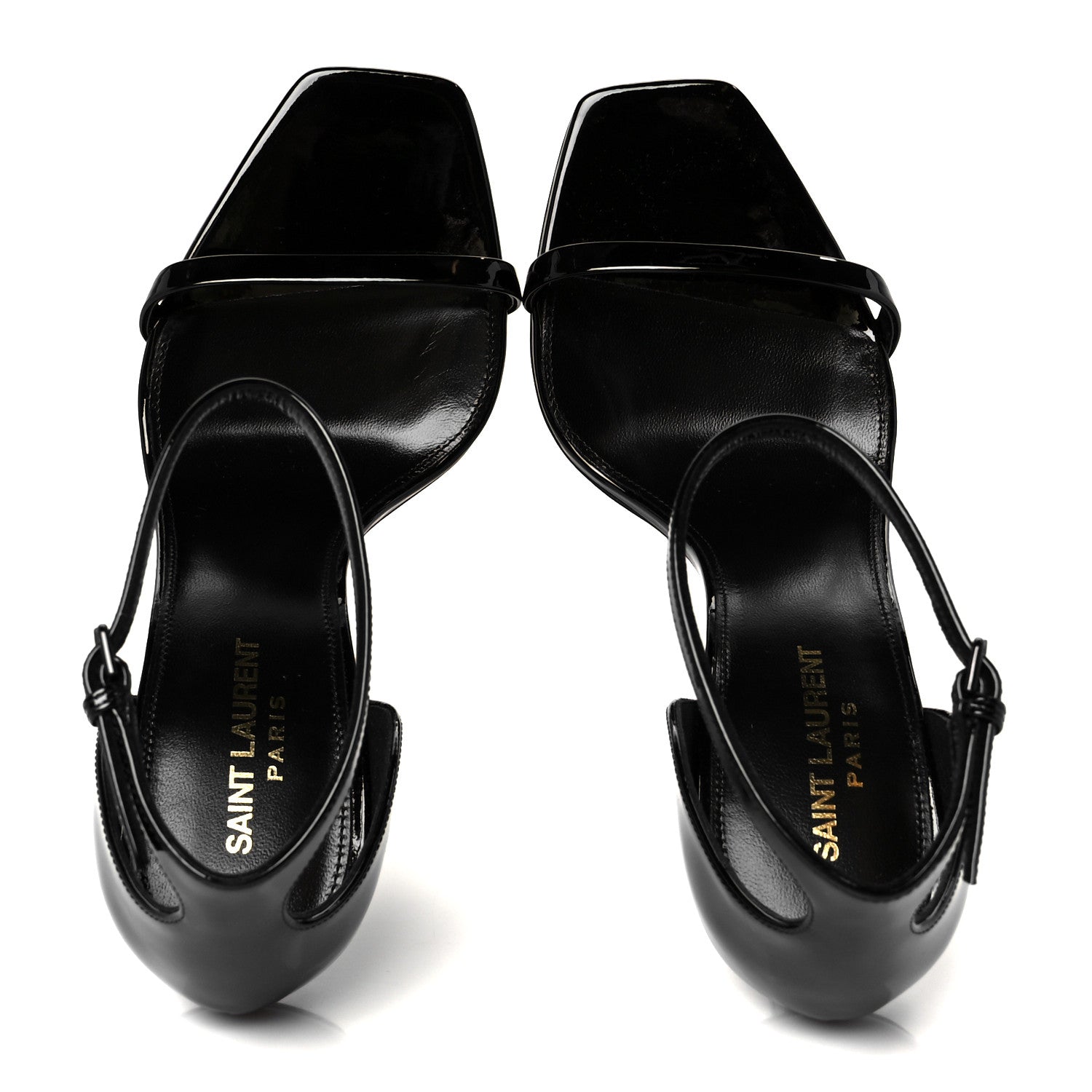 Saint Laurent Patent Calfskin Opyum 110 Sandals 39 Black 2 of 10