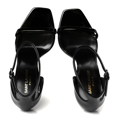 Saint Laurent Patent Calfskin Opyum 110 Sandals 39 Black 2 of 10