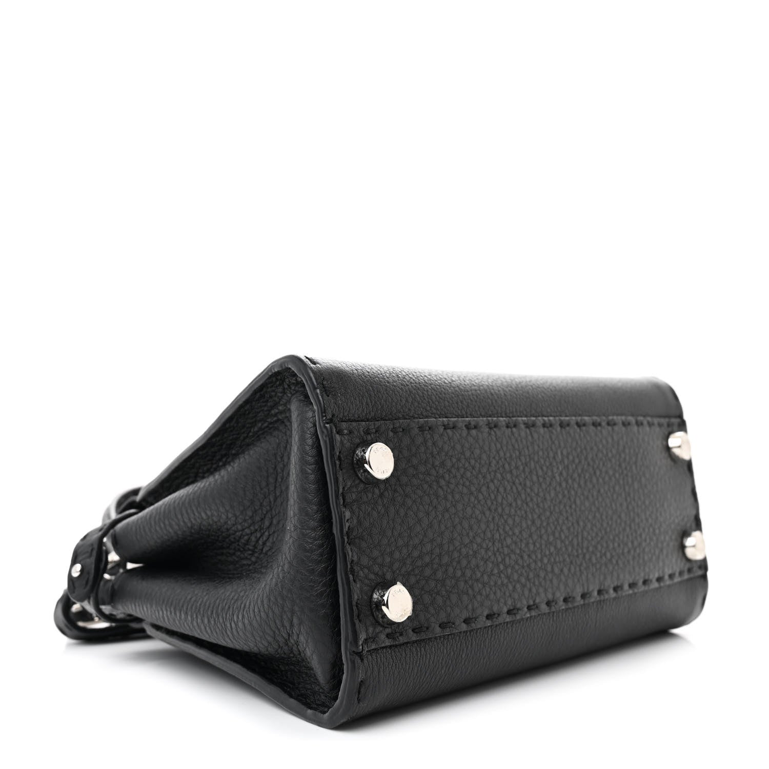 Fendi Cuoio Romano Selleria Bi-Color Mini Peekaboo Iconic Satchel Black Mou 4 of 13