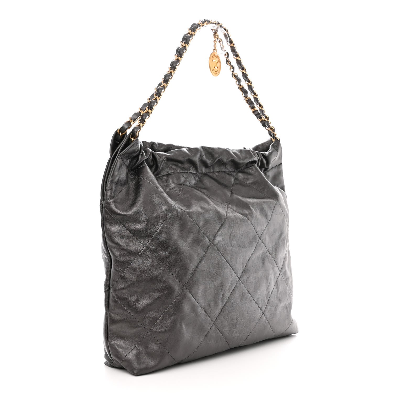 Chanel Metallic Calfskin Quilted Chanel 22 Ruthenium 4 of 12