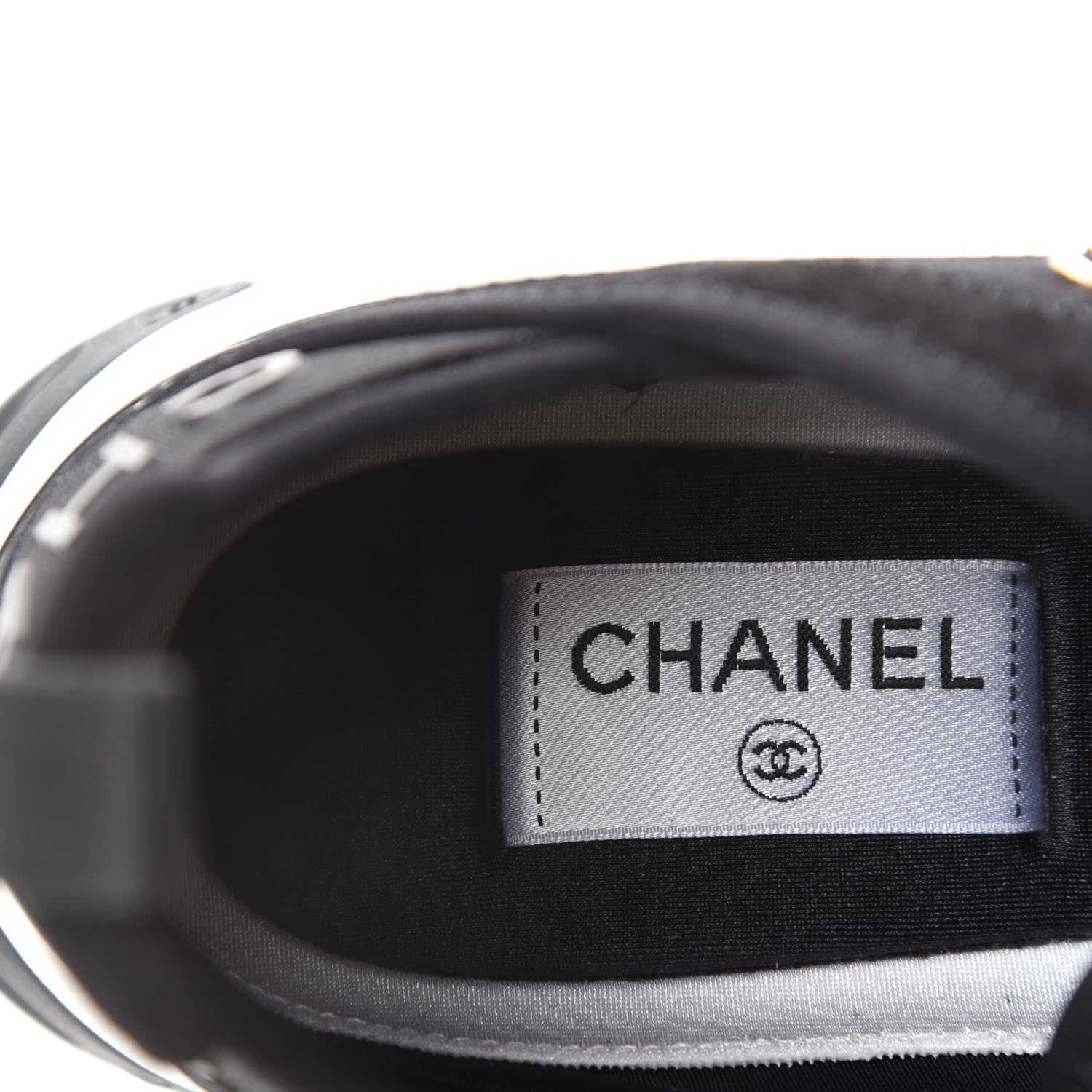 Chanel Fabric Calfskin Suede CC Sneakers 38 Black 8 of 10