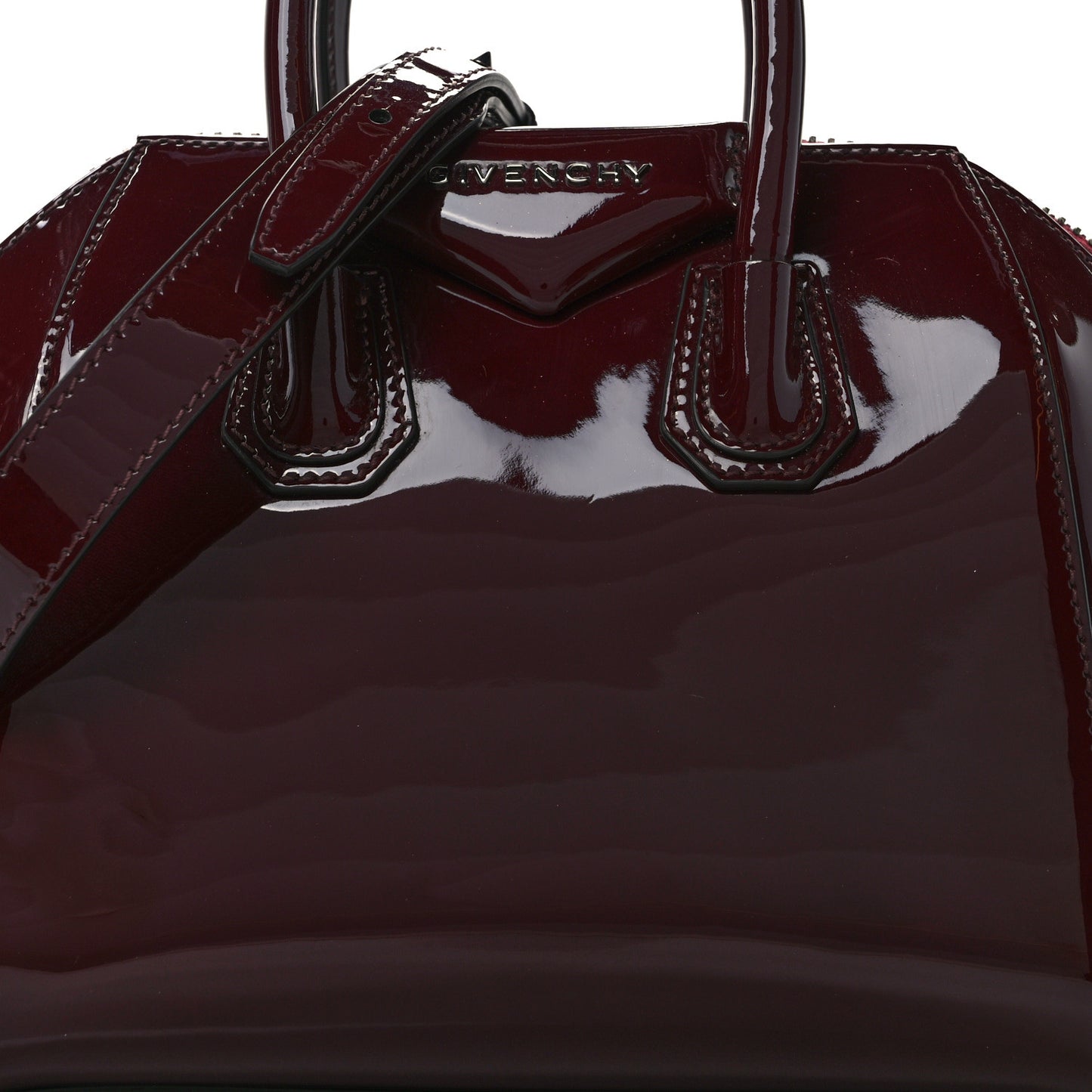 Patent Calfskin Mini Antigona Burgundy