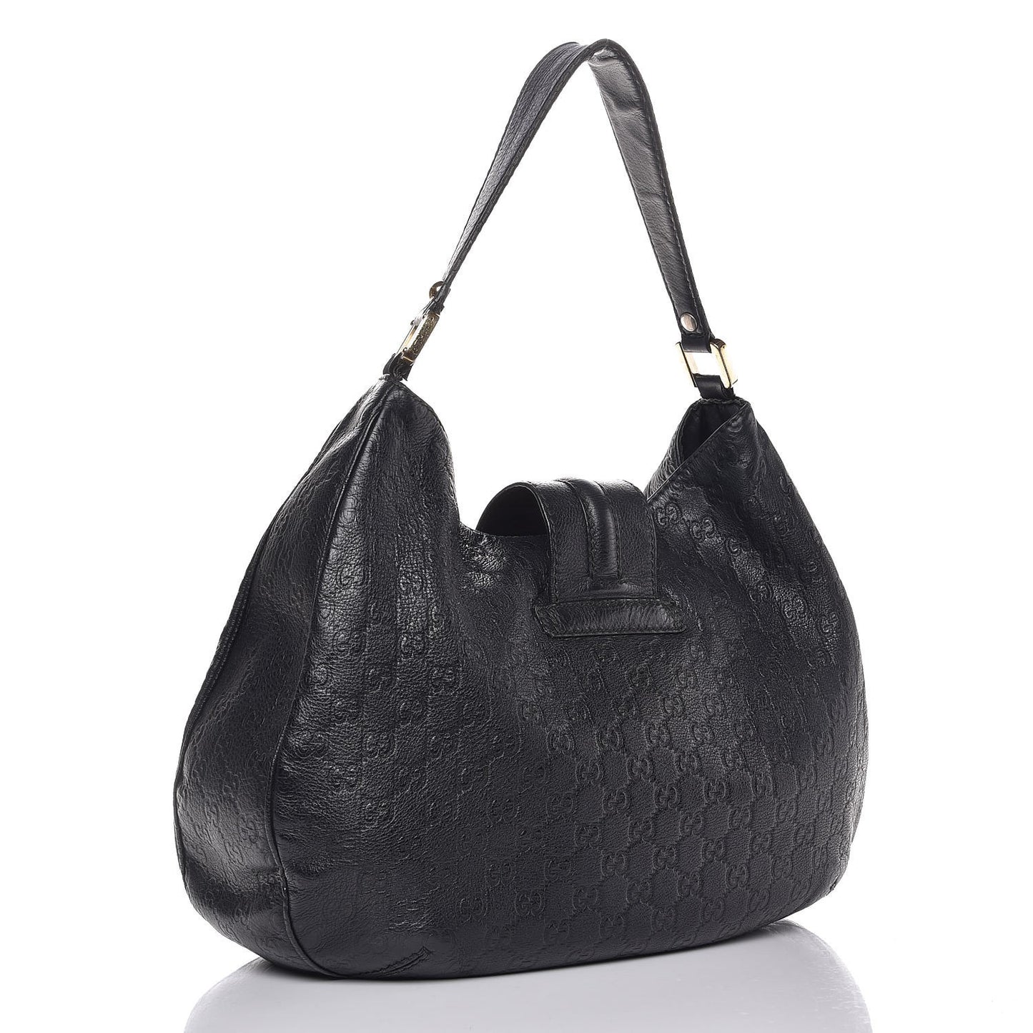 Guccissima Large New Ladies Web Hobo Black