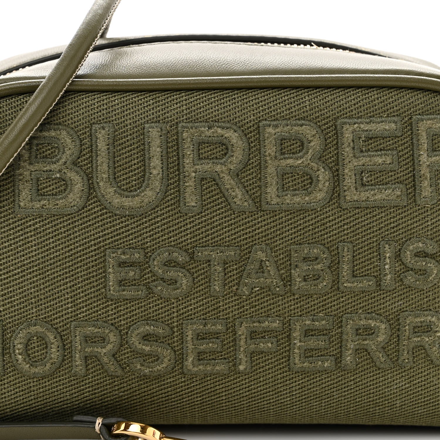Burberry Cotton Canvas Horseferry Print Small Half Cube Crossbody Bag Dark Fern Green 8 of 10