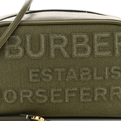 Burberry Cotton Canvas Horseferry Print Small Half Cube Crossbody Bag Dark Fern Green 8 of 10