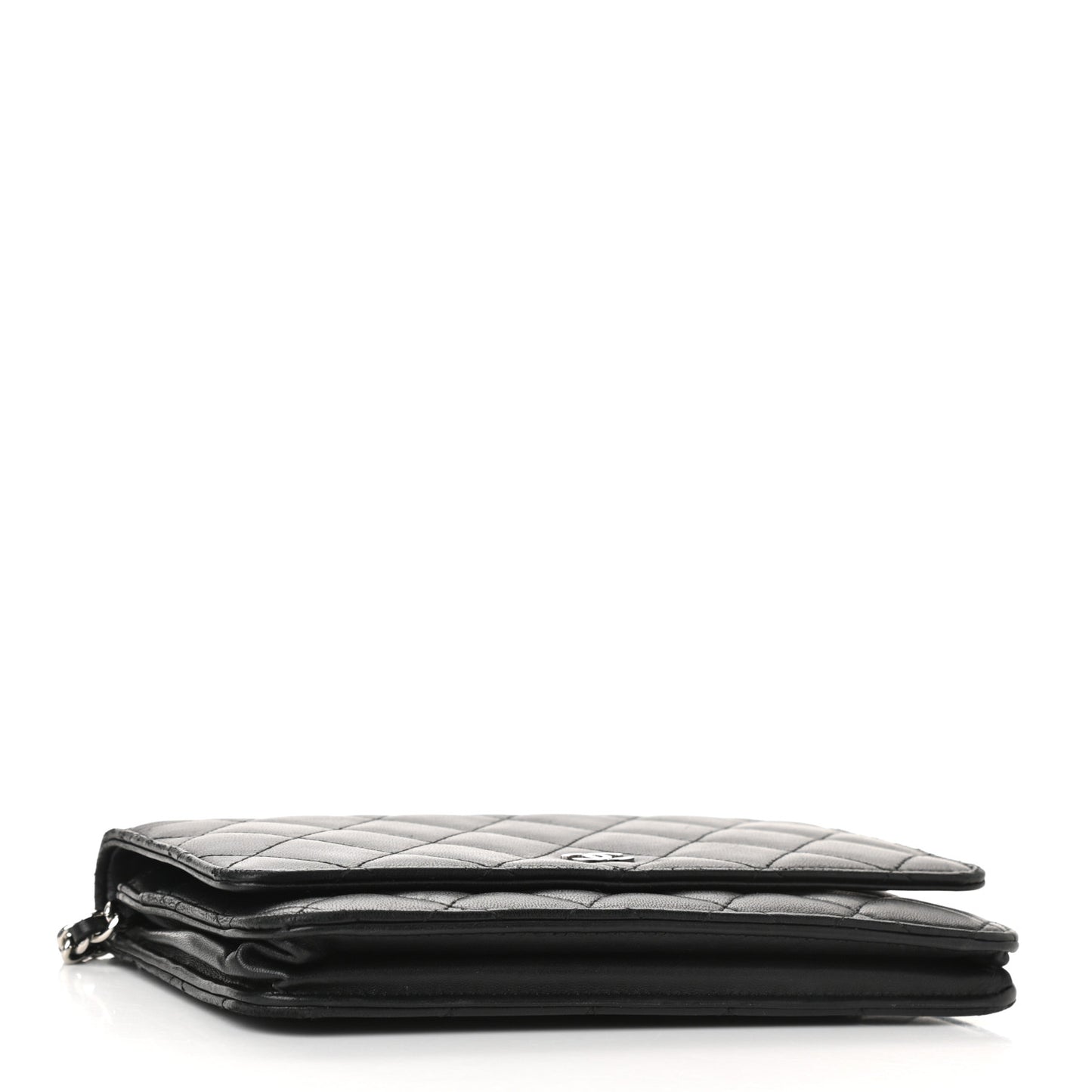 Lambskin Quilted Wallet On Chain WOC Black