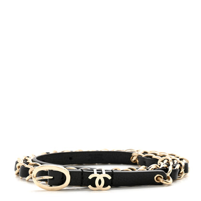 Chanel Calfskin Metal CC Chain Belt 85 34 Black 1 of 7