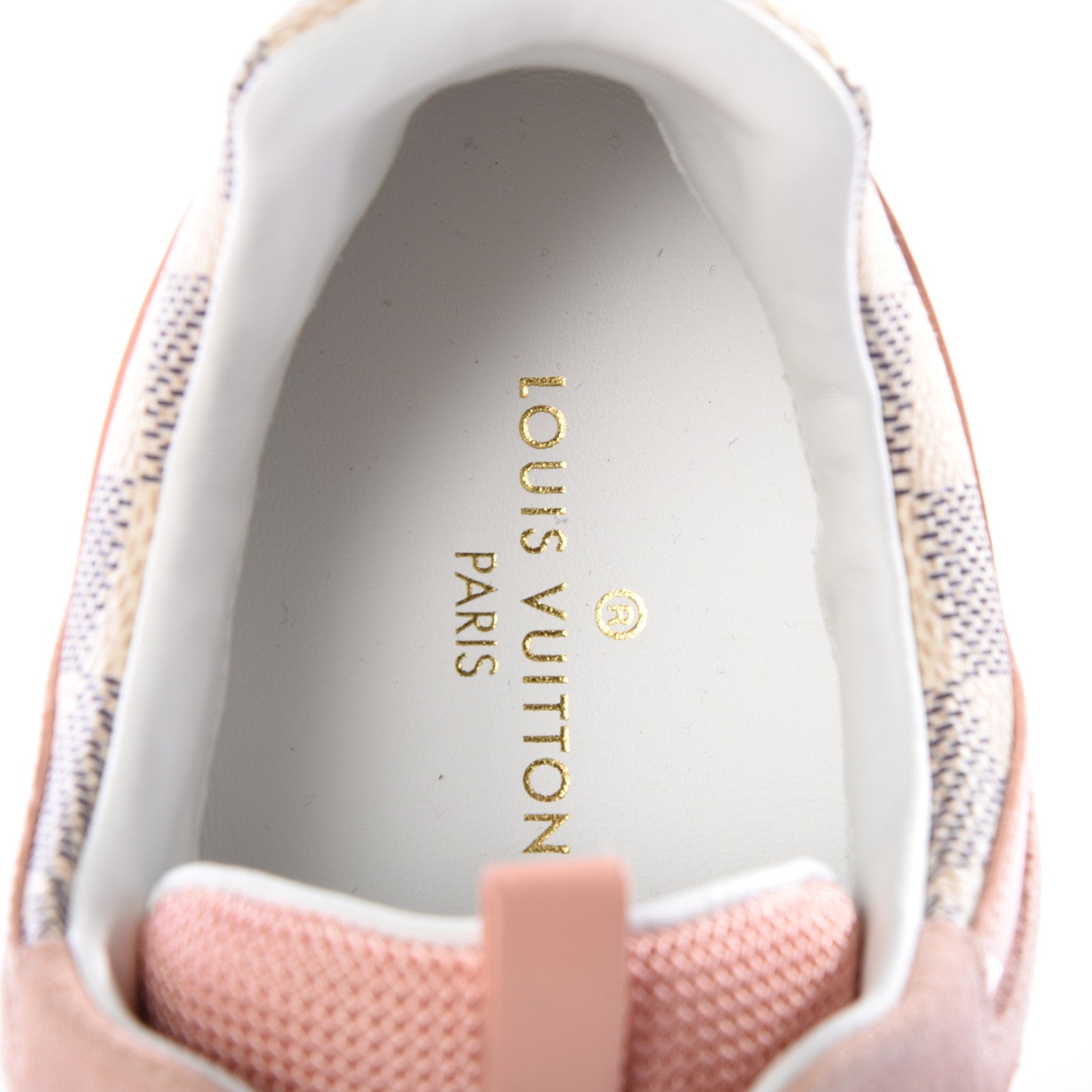 Louis Vuitton Suede Damier Azur Run Away Sneakers 36.5 Pink 8 of 10