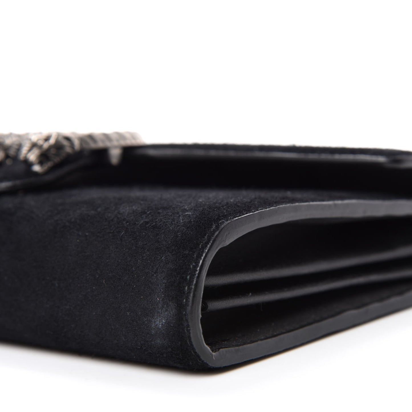 Suede Mini Dionysus Chain Wallet Black