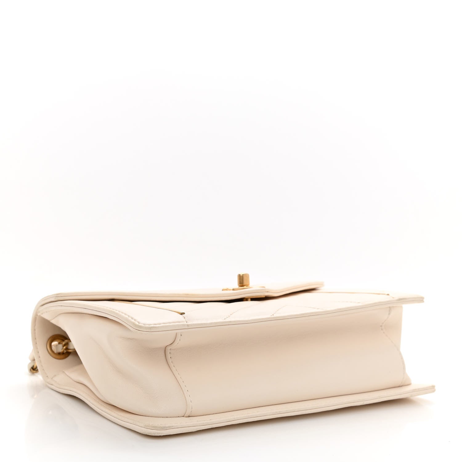 Chanel Lambskin Reversed Chevron Quilted Flap White 4 of 17