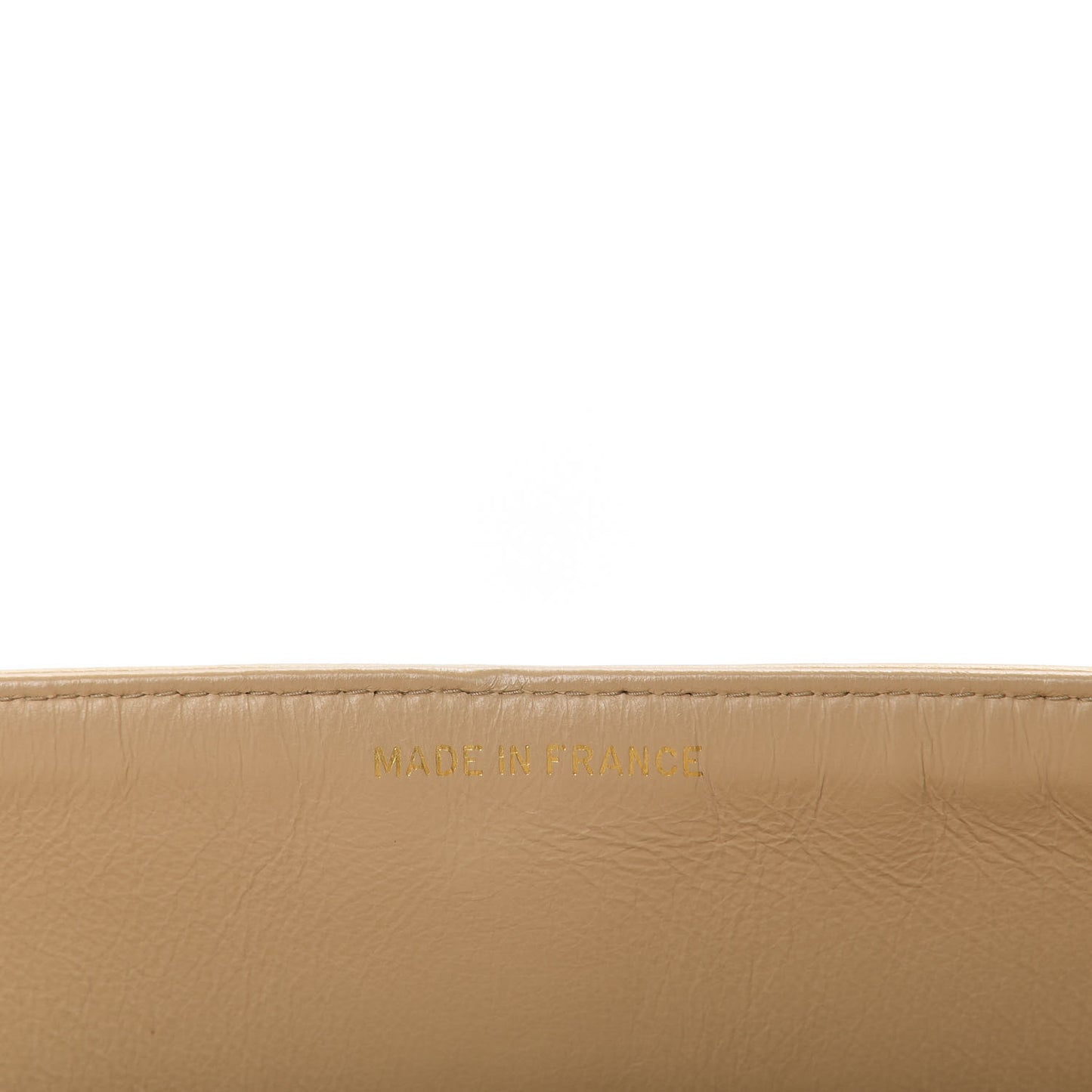 Lambskin Quilted Medium Double Flap Beige