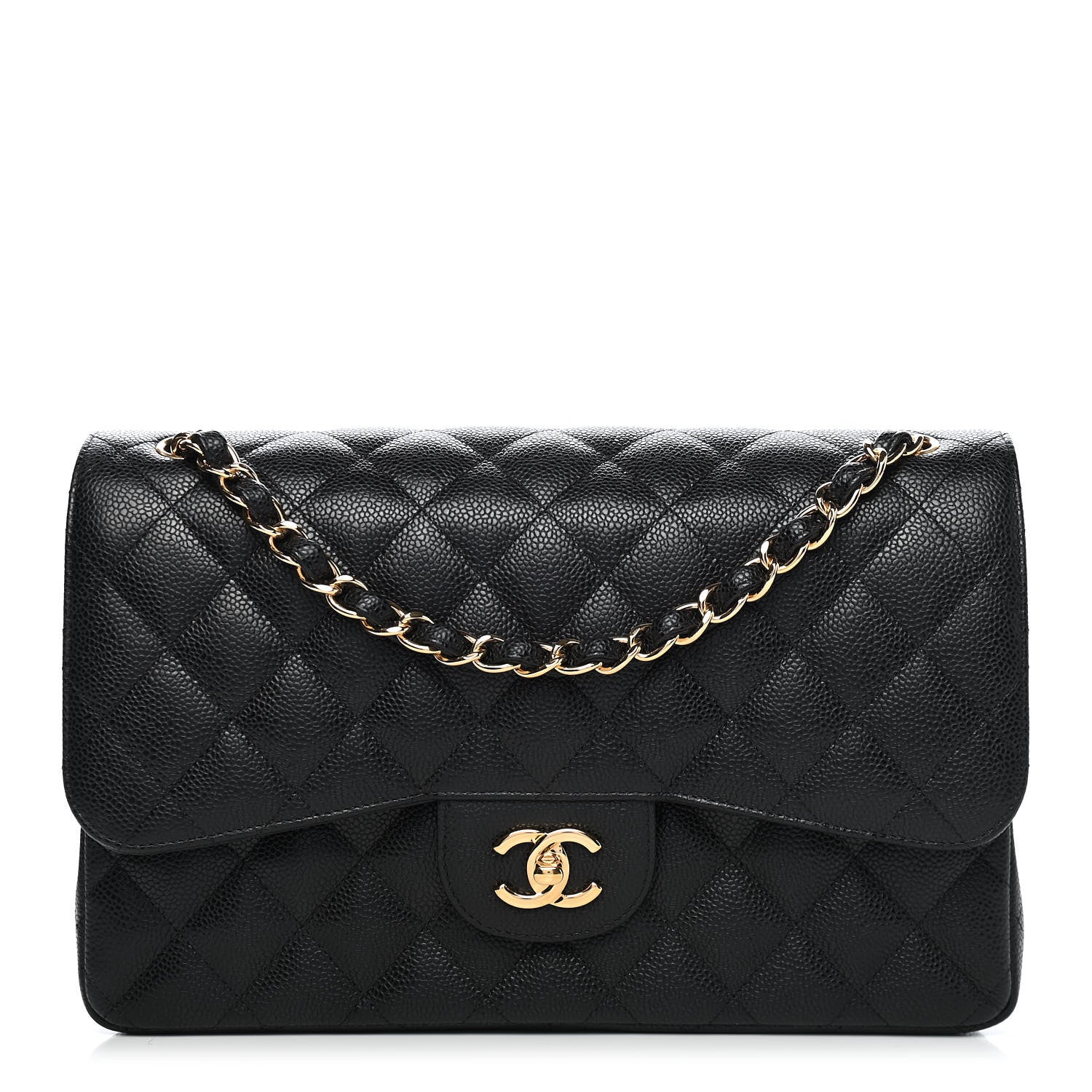 Chanel Caviar Quilted Jumbo Double Flap Black 1 of 9