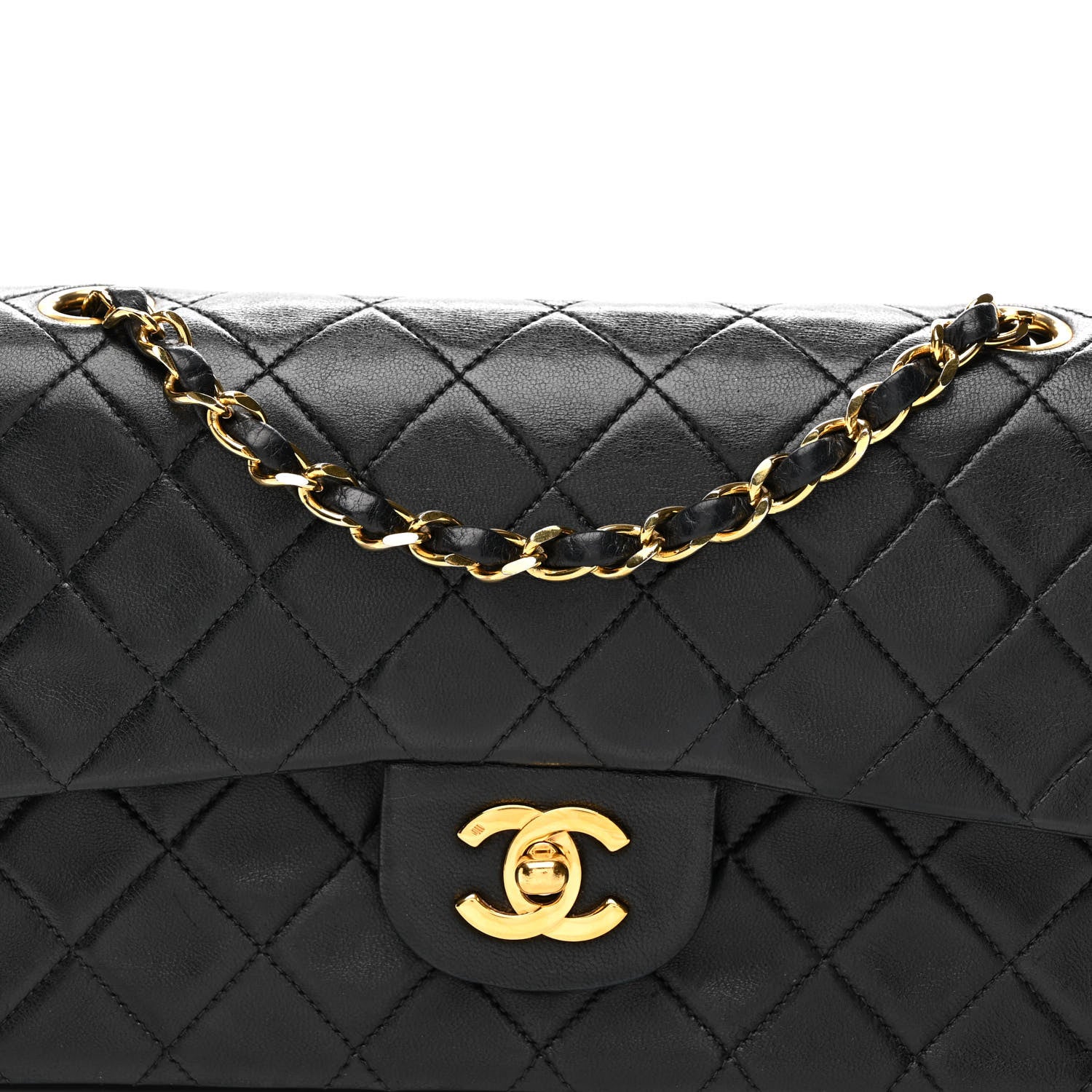 Chanel Lambskin Quilted Small Double Flap Black 9 of 13