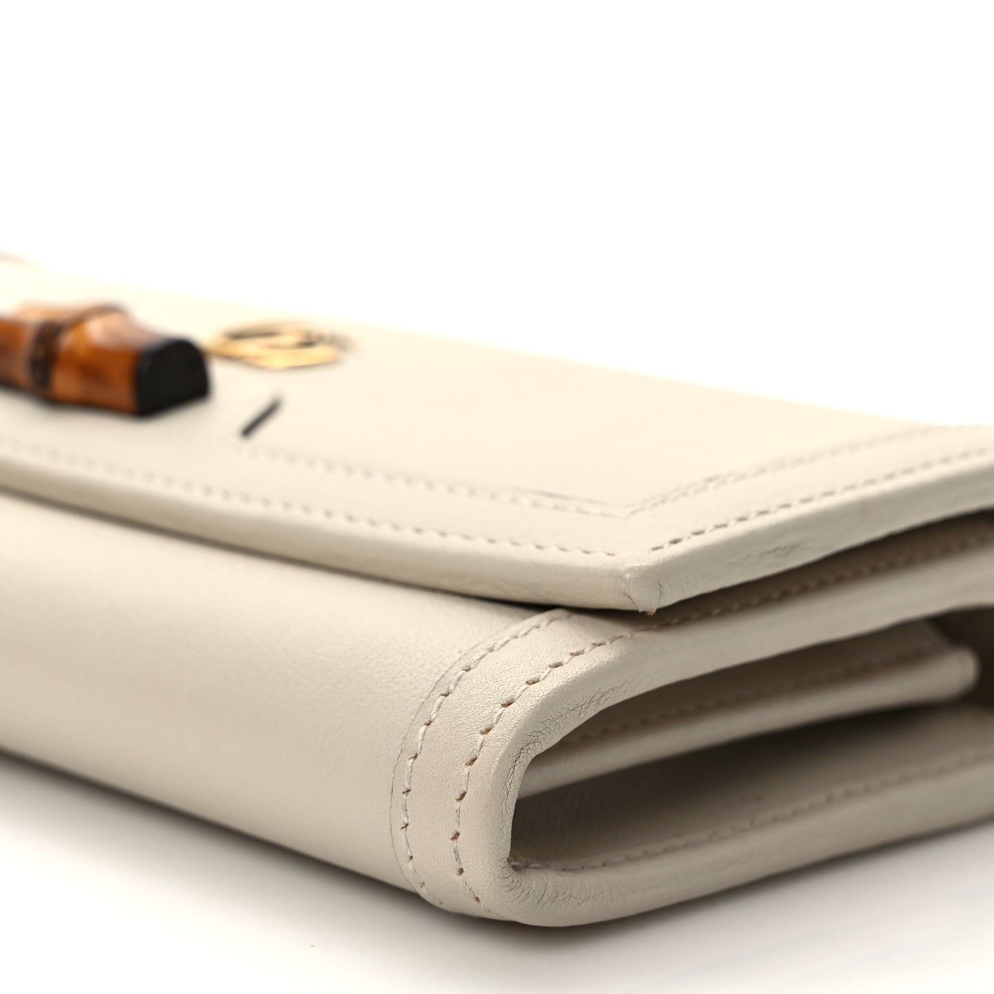 Wonka Grain Calfskin Diana Chain Wallet Mystic White