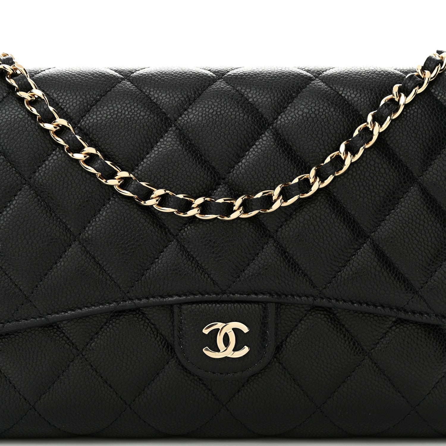 Chanel Caviar Quilted Compact Wallet On Chain WOC Black 10 of 12