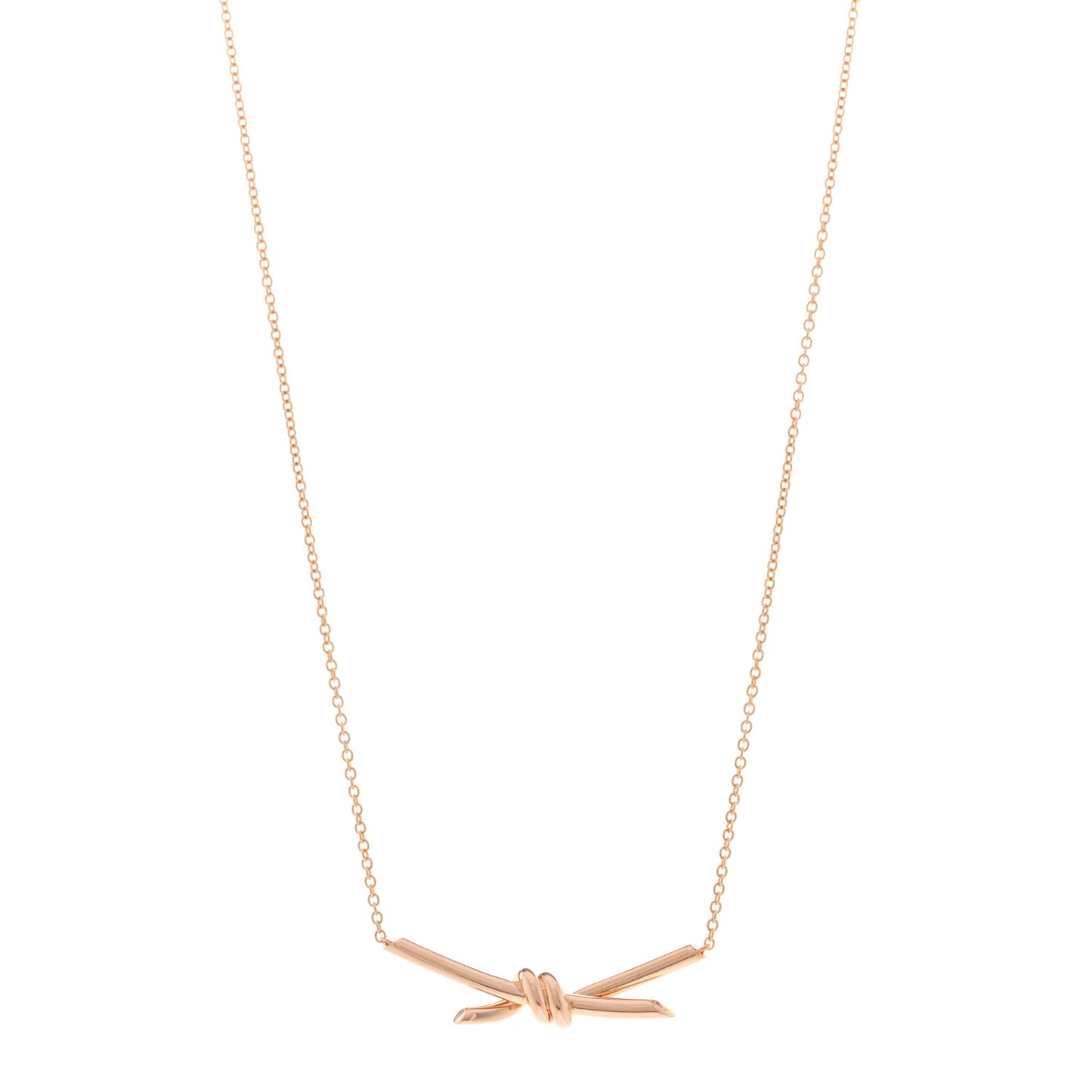18K Rose Gold Knot Necklace