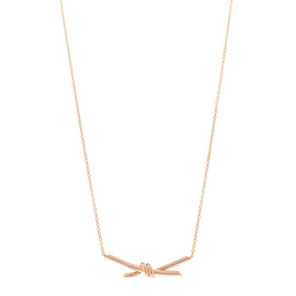 Tiffany 18K Rose Gold Knot Necklace 1 of 5