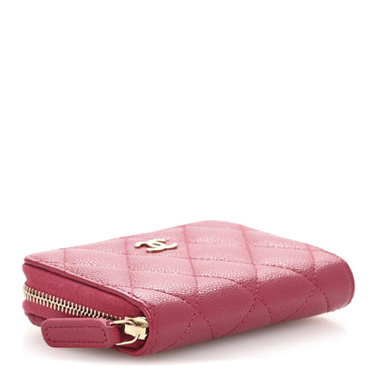 Chanel Caviar Quilted Zip Coin Purse Fuchsia 4 of 9