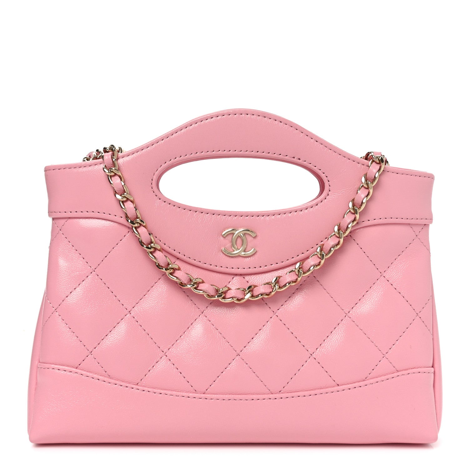 Chanel Shiny Lambskin Quilted Nano 31 Shopping Bag Pink 1 of 11
