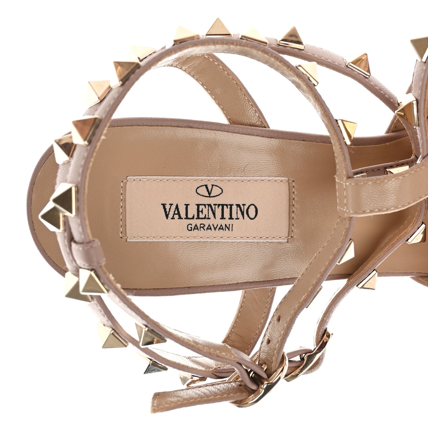 Valentino Garavani Patent Nappa Rockstud Ankle Strap 65mm Pumps 39 Poudre 7 of 8
