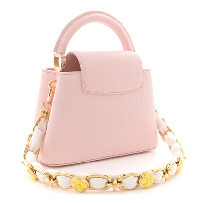 Louis Vuitton Taurillon Flower Chain Mini Capucines Pink 3 of 10
