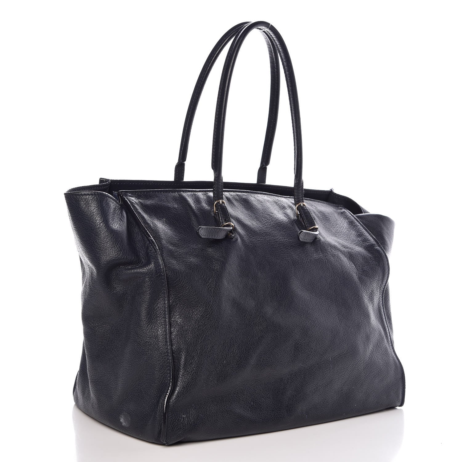 Balenciaga Calfskin Papier Ligne A5 Flap Tote Bleu Roi Black 3 of 13