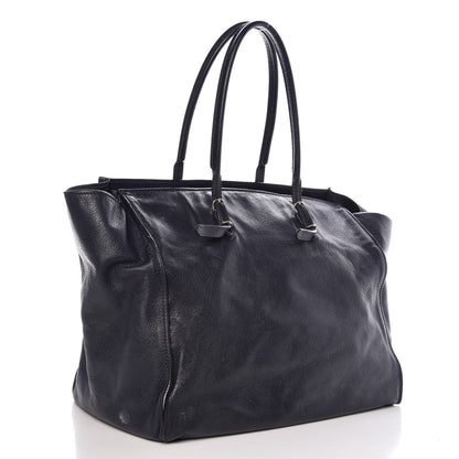 Balenciaga Calfskin Papier Ligne A5 Flap Tote Bleu Roi Black 3 of 13