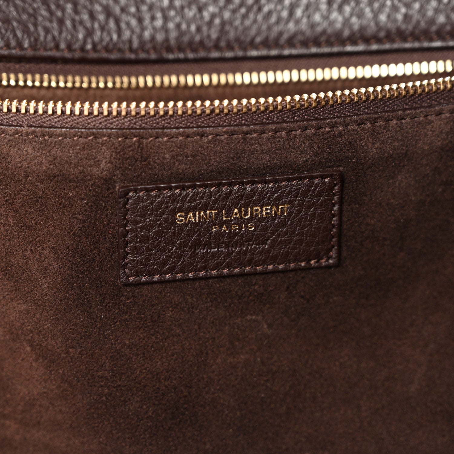 Saint Laurent Grained Deerskin Bea Tote Marron Fonce 6 of 10