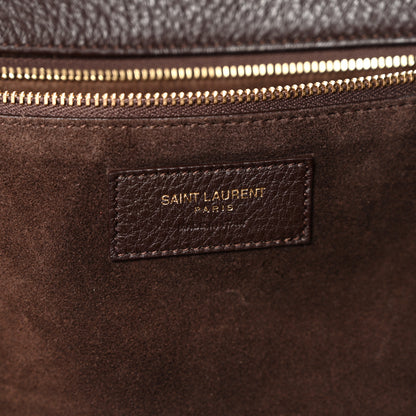 Saint Laurent Grained Deerskin Bea Tote Marron Fonce 6 of 10