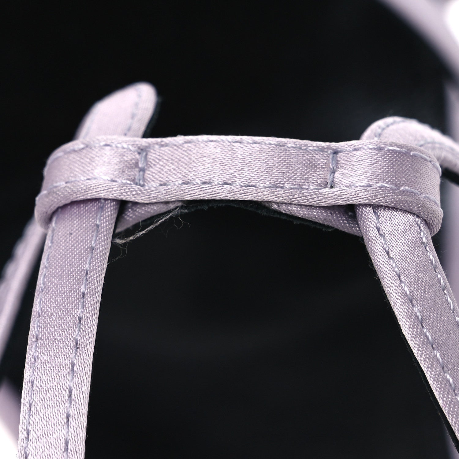 Saint Laurent Crepe Satin Baliqua 105 Ankle Strap Sandals  38.5 Poly Grey 11 of 12