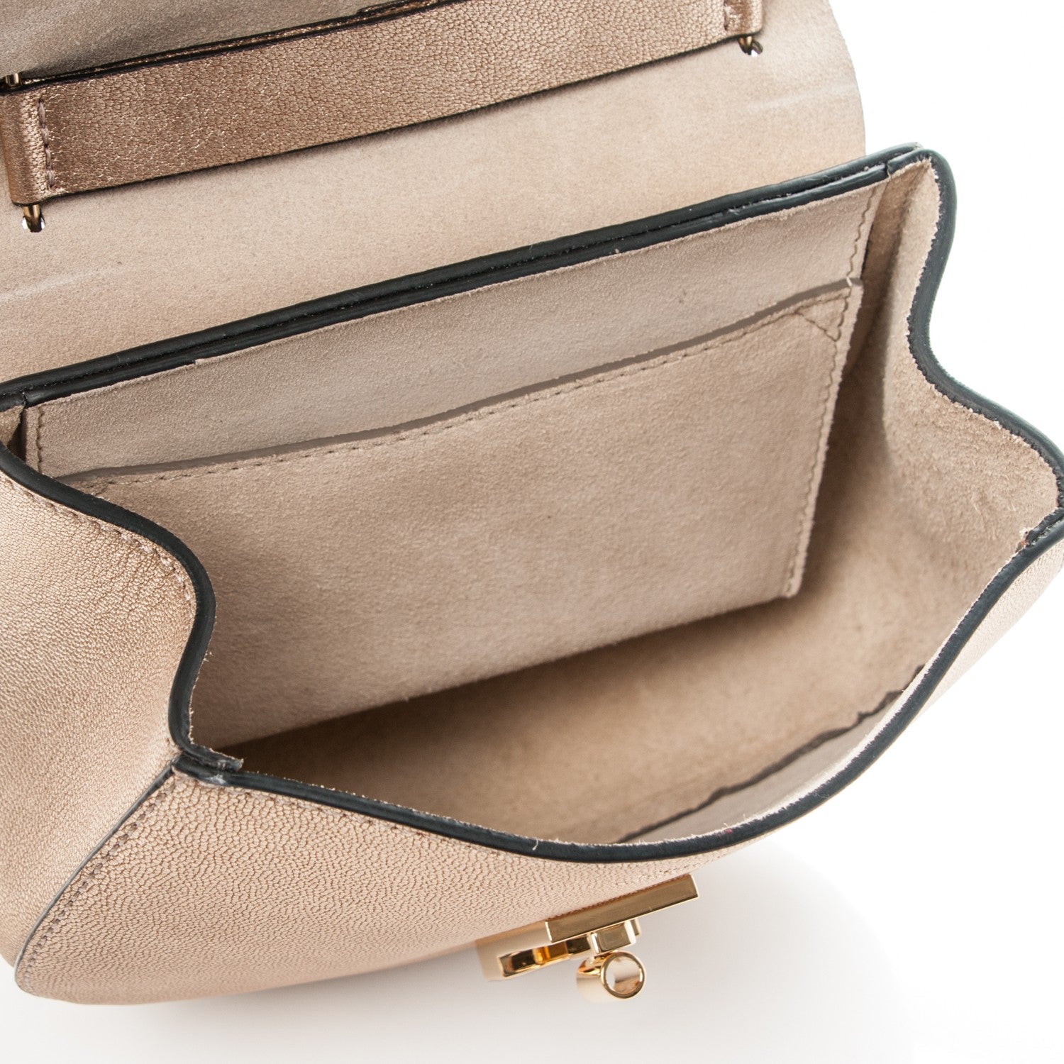 Chloe Metallic Goatskin Mini Drew Shoulder Bag Abstract Gold 5 of 6