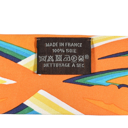Hermes Silk Brides De Gala Shadow Twilly Orange Jaune Turquoise 4 of 4