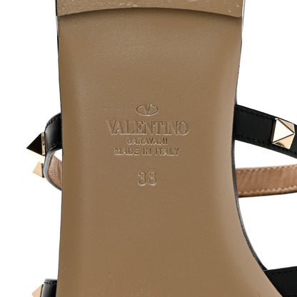 Valentino Garavani Calfskin Rockstud Caged Flat Slide Sandals 38 Black 6 of 13