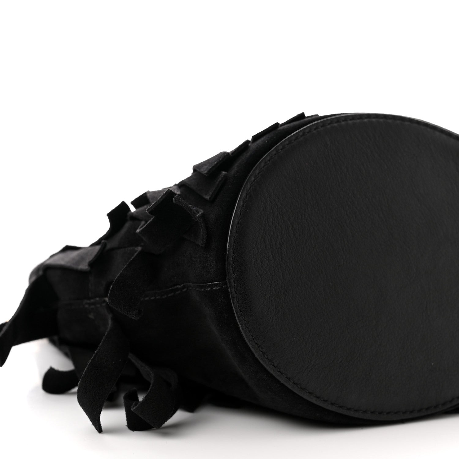 Burberry Suede Fringe Mini Bucket Bag Black 7 of 9