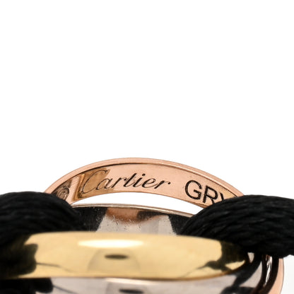 Cartier 18K Pink Yellow White Gold Trinity Adjustable Cord Bracelet Black 3 of 3