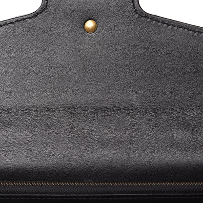 Gucci Calfskin Matelasse Mini Pearly GG Marmont Chain Wallet Black 8 of 9