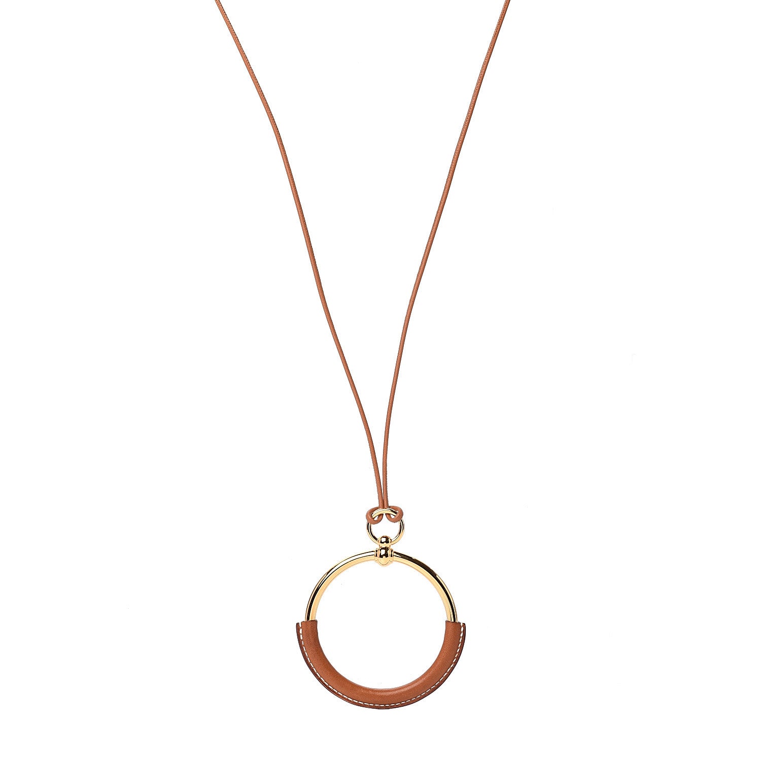 Hermes Swift Grand Loop Pendant Necklace Gold 1 of 4