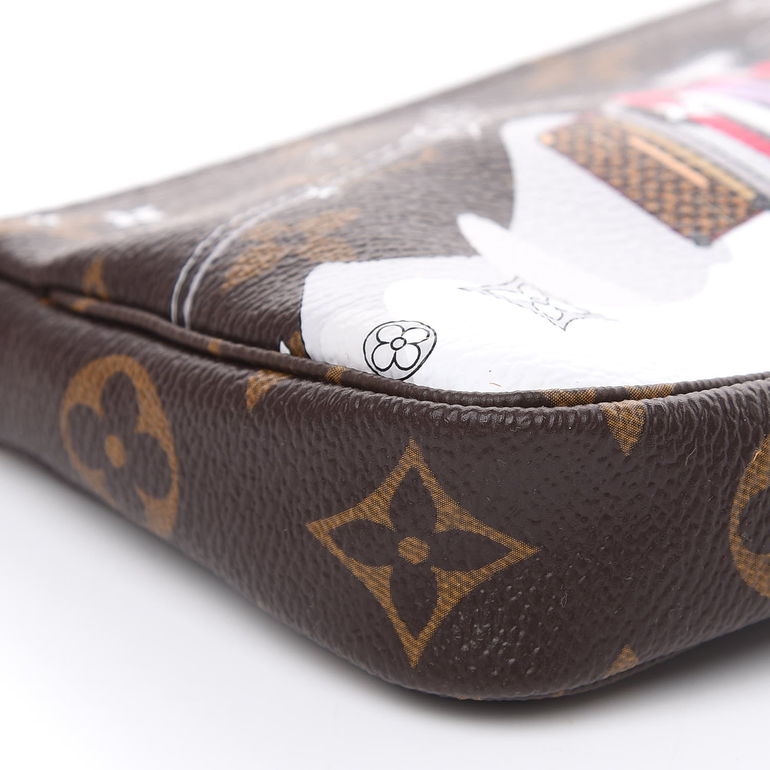 Louis Vuitton Monogram 2019 Christmas Animation Mini Courchevel Pochette Accessories Fuchsia 7 of 10