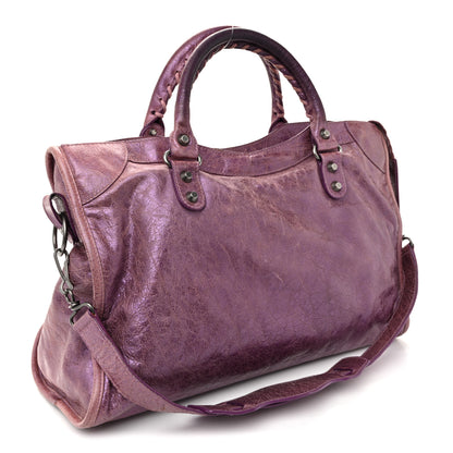 Balenciaga Agneau Classic Hardware City Metallic Purple 10 of 13