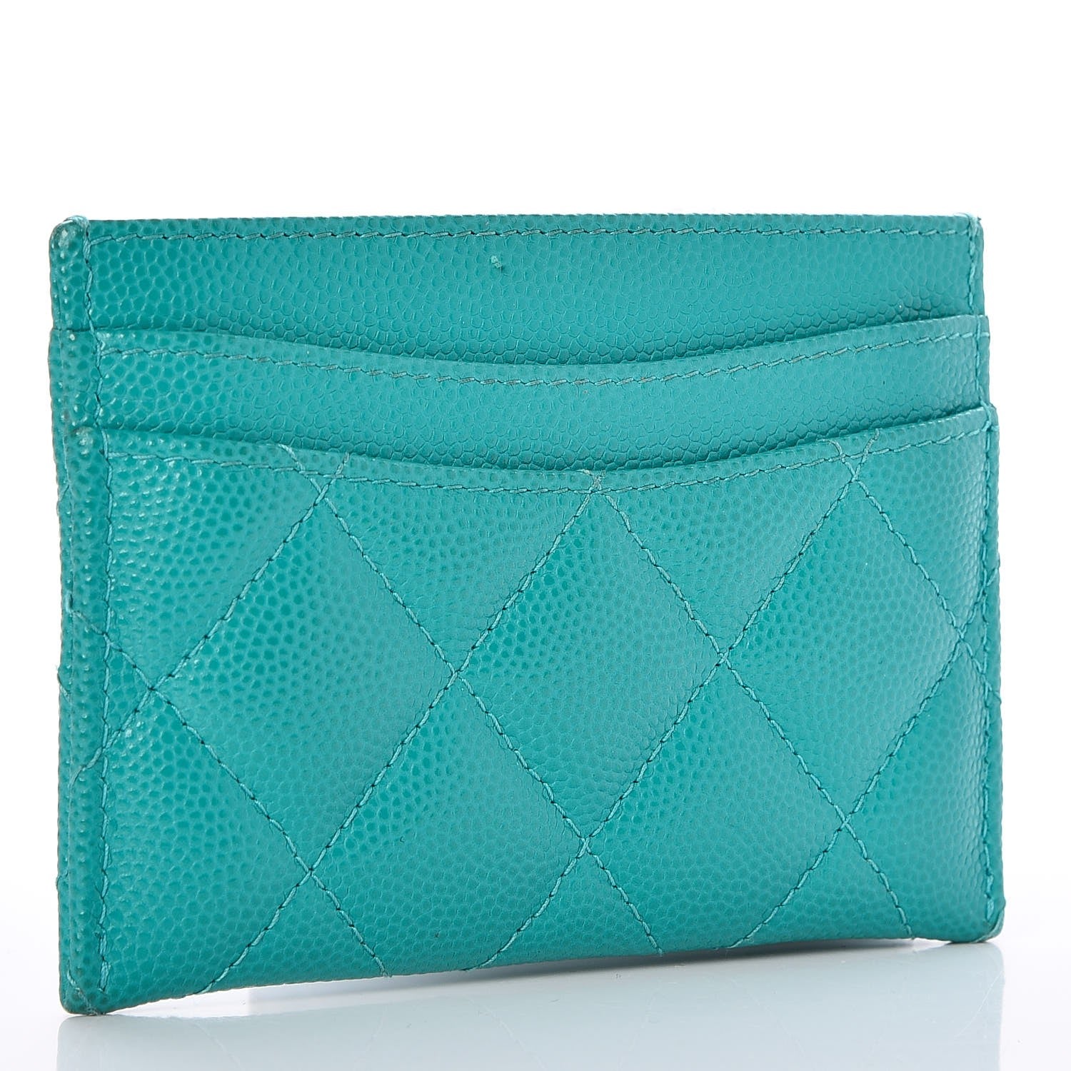 Chanel Caviar Quilted Card Holder Turquoise 3 of 11