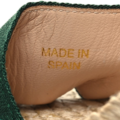 Gucci Canvas Malaga Kid Web Ankle Wrap Espadrille Wedge Sandals 39.5 Green Red Mystic White Emerald 7 of 10
