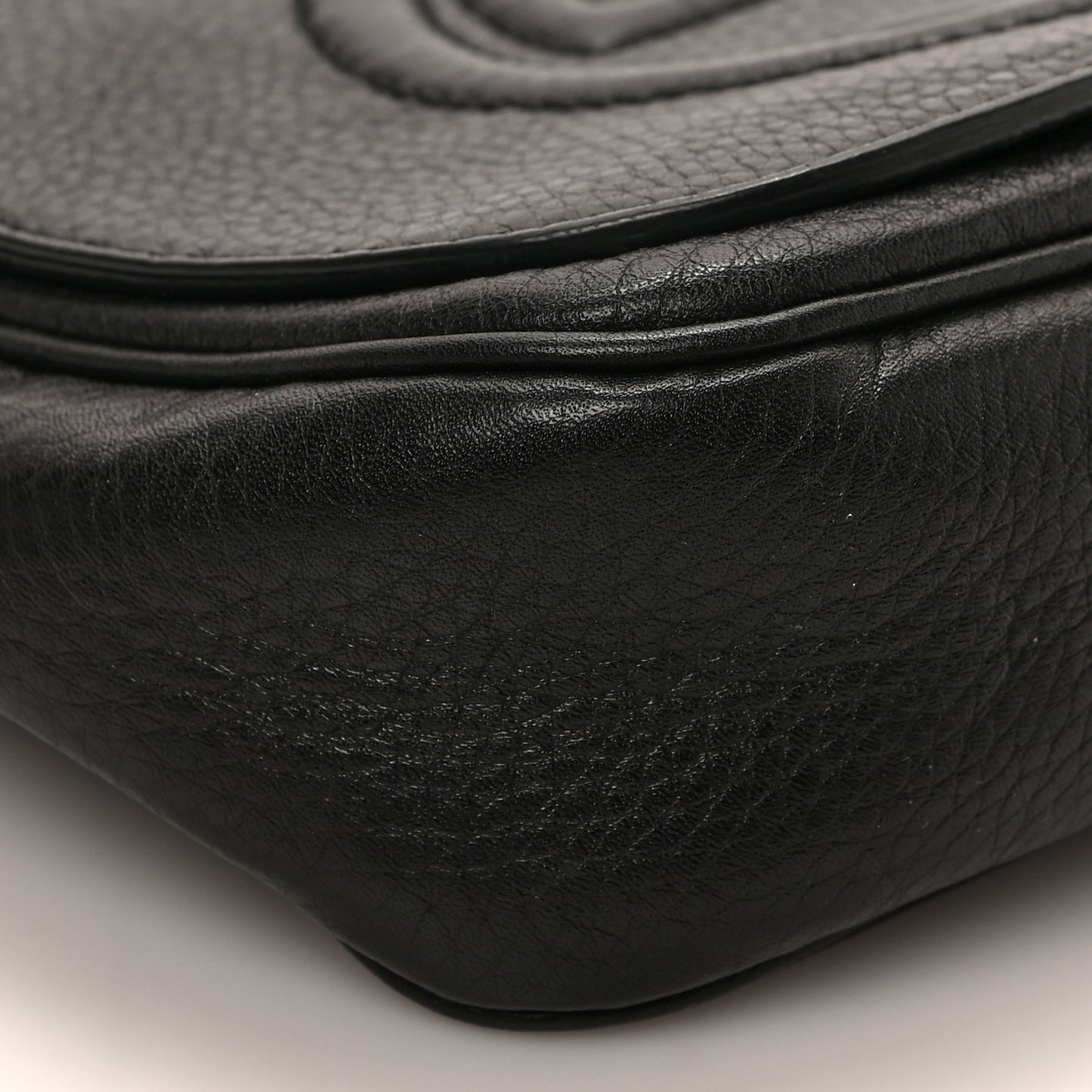 Pebbled Calfskin Small Soho Flap Crossbody Black