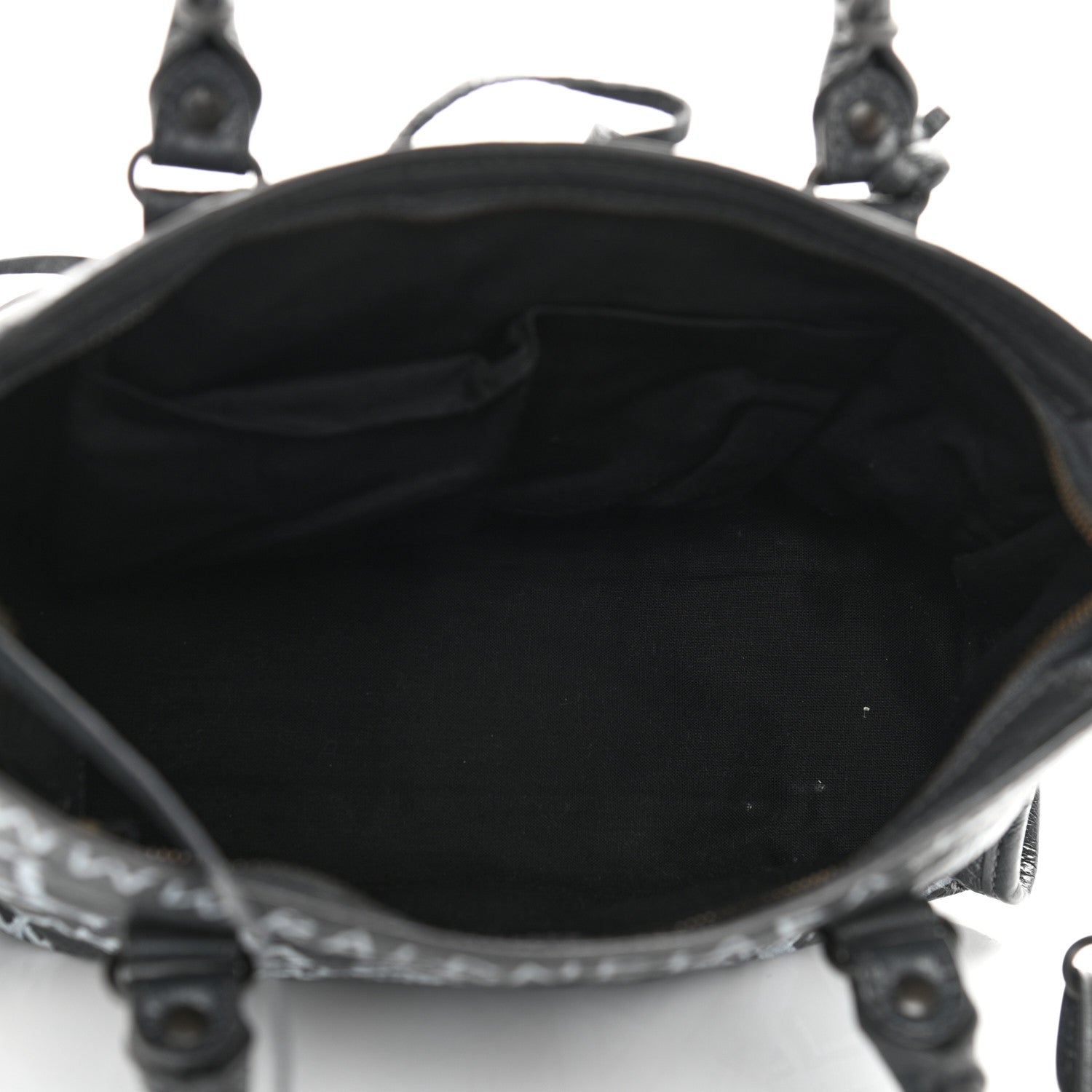 Balenciaga Agneau Arena Graffiti All Over Classic Hardware S City Gris Fossile White 4 of 9