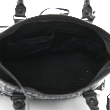 Balenciaga Agneau Arena Graffiti All Over Classic Hardware S City Gris Fossile White 4 of 9
