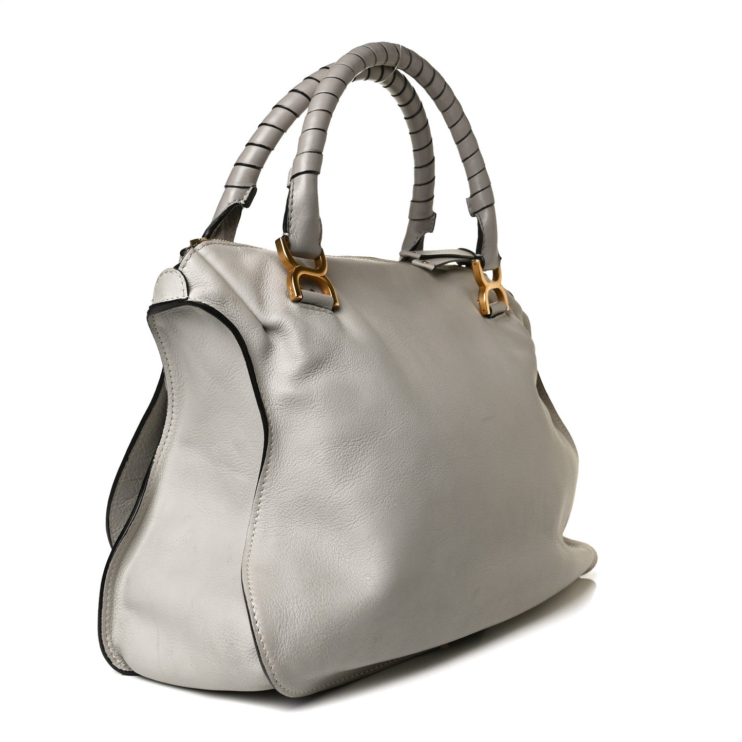 Calfskin Large Marcie Satchel Dove