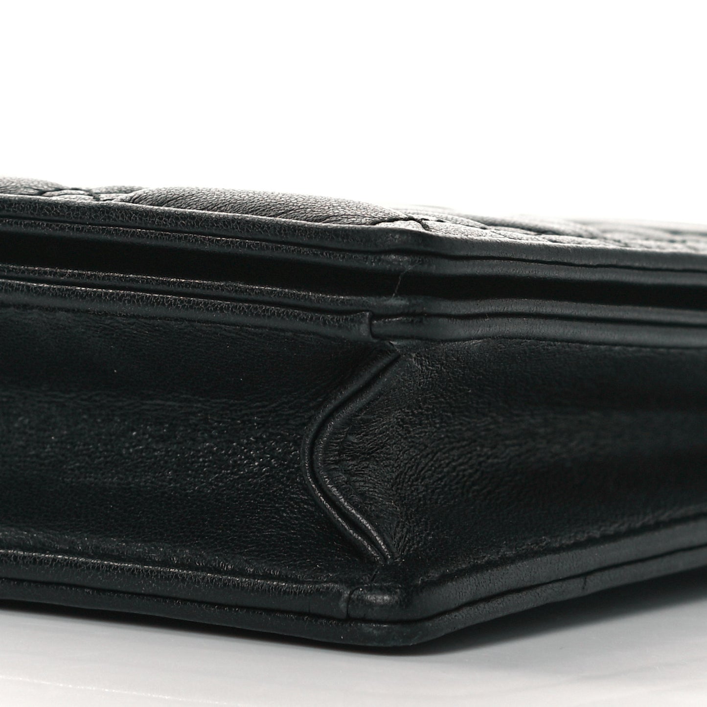 Lambskin Cannage Lady Dior Chain Wallet Black