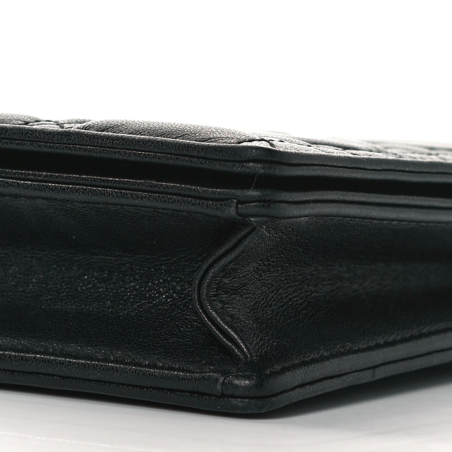 Christian Dior Lambskin Cannage Lady Dior Chain Wallet Black 7 of 9