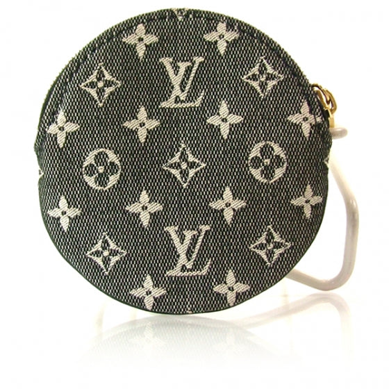 Mini Lin Round Coin Purse Holder Black