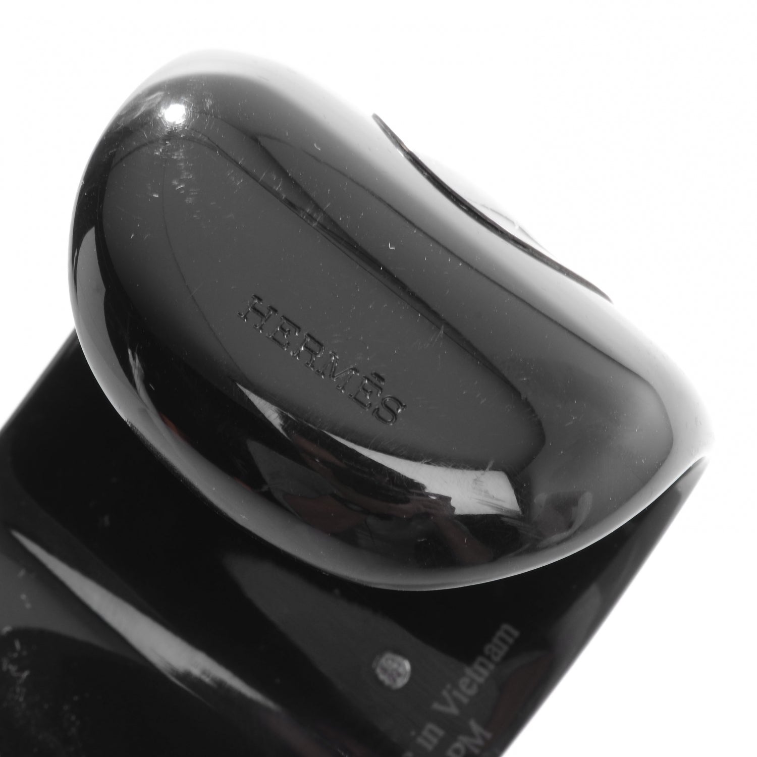 Hermes Horn Sterling Silver Cuff PM Black 6 of 7